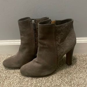 Grey Suede Womens Calvin Klein Booties
